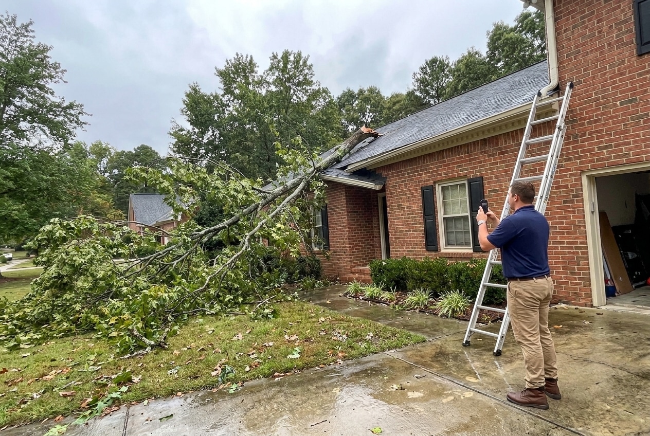 Tree impact damage assessment by Baker Home Exteriors