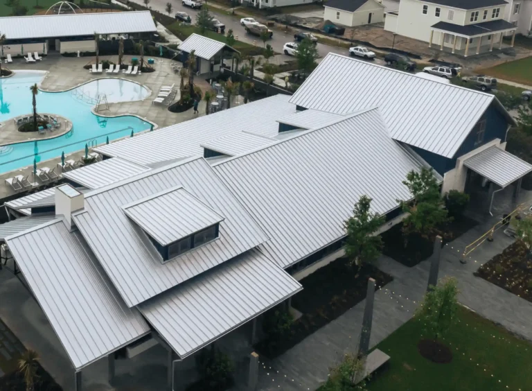 Metal roof on multi-family development clubhouse