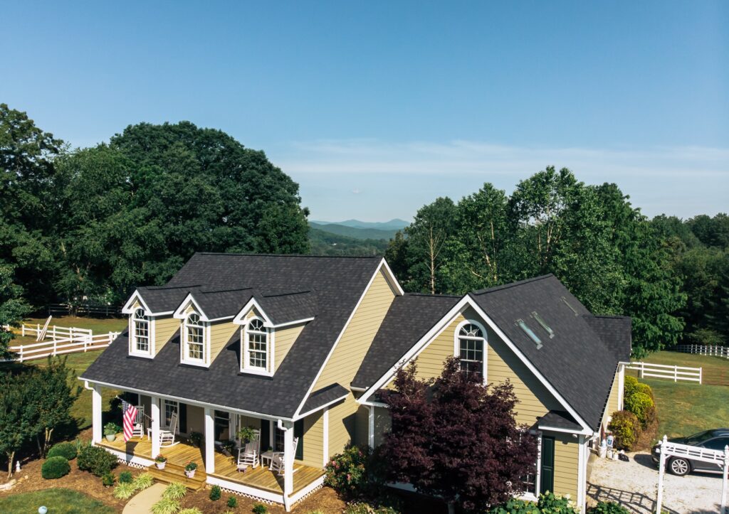 CertainTeed Landmark Charcoal Black shingles on a home