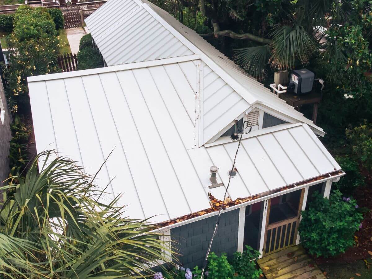 New metal roof on small home