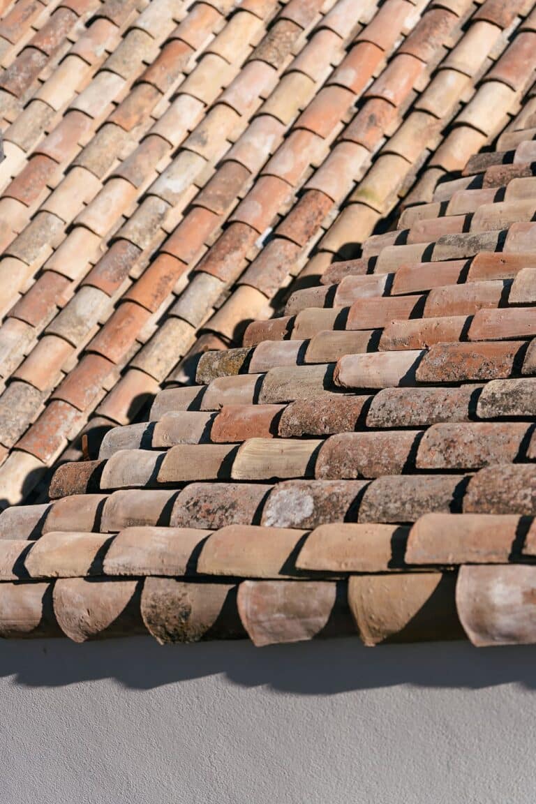 Clay tile at roof corner