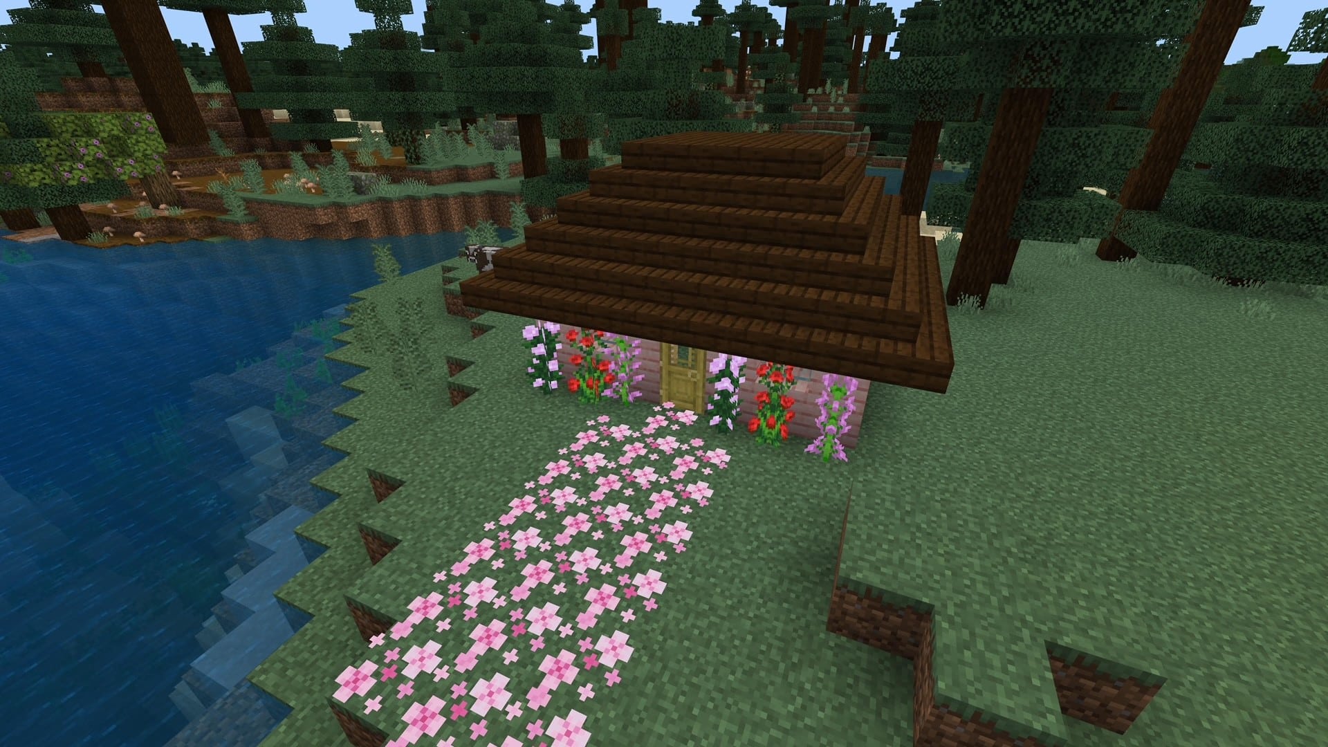 Minecraft house with a pitched roof