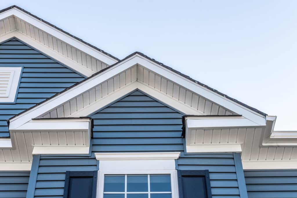 Blue James Hardie siding replacement