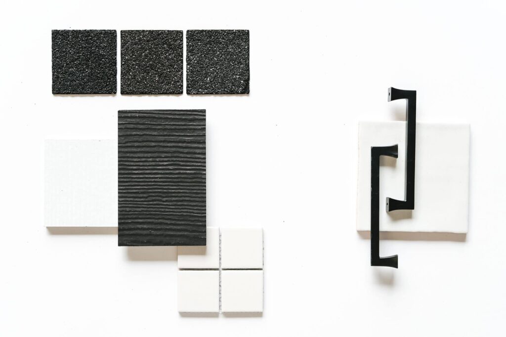 Modern monochromatic shingle and hardware color combination