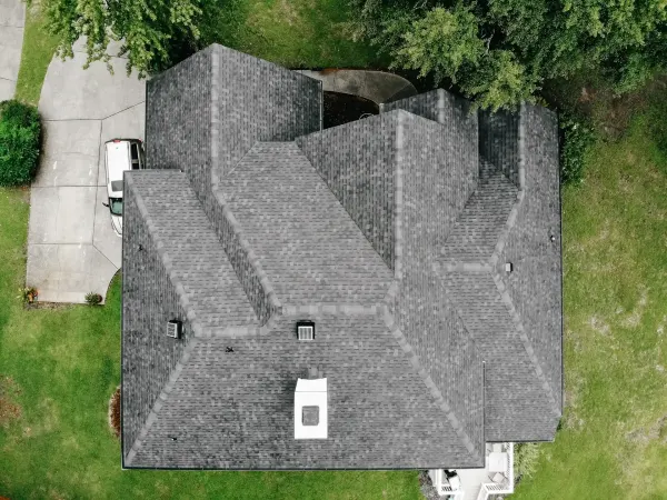 Atlas Pinnacle Pristine Black shingles on a roof replacement by Baker Home Exteriors