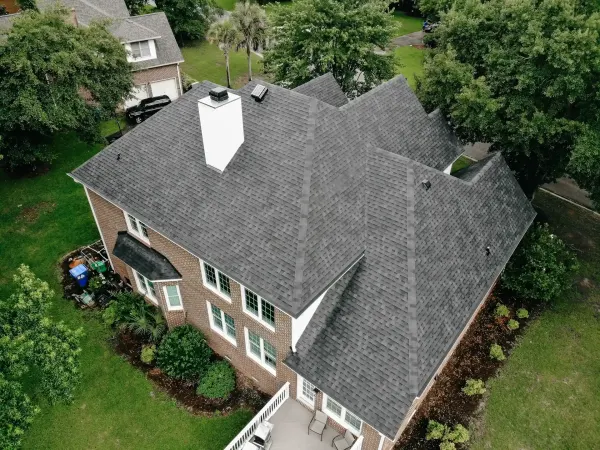 Atlas Pinnacle Pristine Black shingles on a roof replacement by Baker Home Exteriors