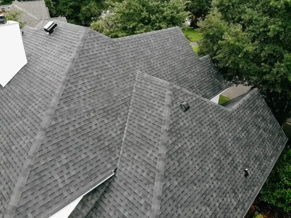 Atlas Pinnacle Pristine Black shingles on a roof replacement by Baker Home Exteriors