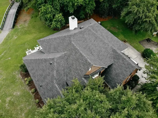 Atlas Pinnacle Pristine Black shingles on a roof replacement by Baker Home Exteriors