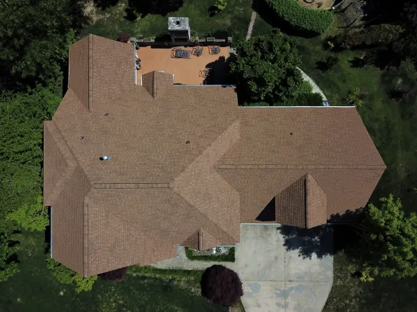 Atlas Pinnacle Pristine Desert shingles on a roof replacement by Baker Home Exteriors