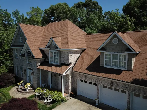 Atlas Pinnacle Pristine Desert shingles on a roof replacement by Baker Home Exteriors