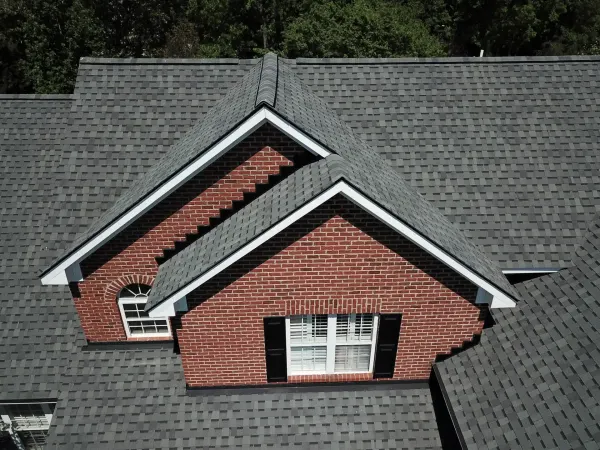 Atlas Pinnacle Pristine Hearthstone shingles on a roof replacement by Baker Home Exteriors