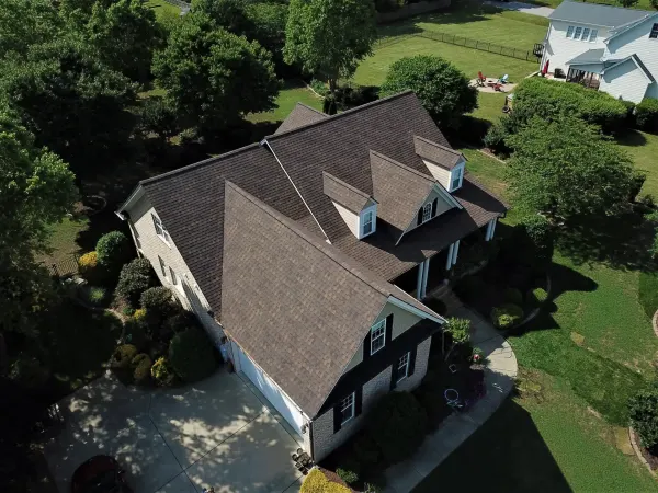Atlas Pinnacle Pristine Heather shingles on a roof replacement by Baker Home Exteriors