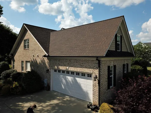 Atlas Pinnacle Pristine Heather shingles on a roof replacement by Baker Home Exteriors