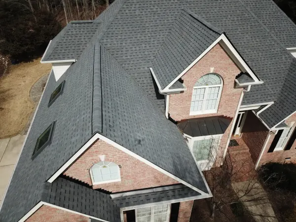 Atlas Pinnacle Pristine Pewter shingles on a roof replacement by Baker Home Exteriors