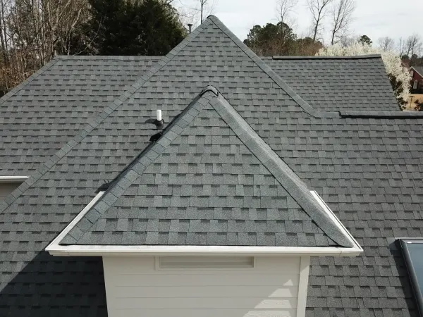 Atlas Pinnacle Pristine Pewter shingles on a roof replacement by Baker Home Exteriors