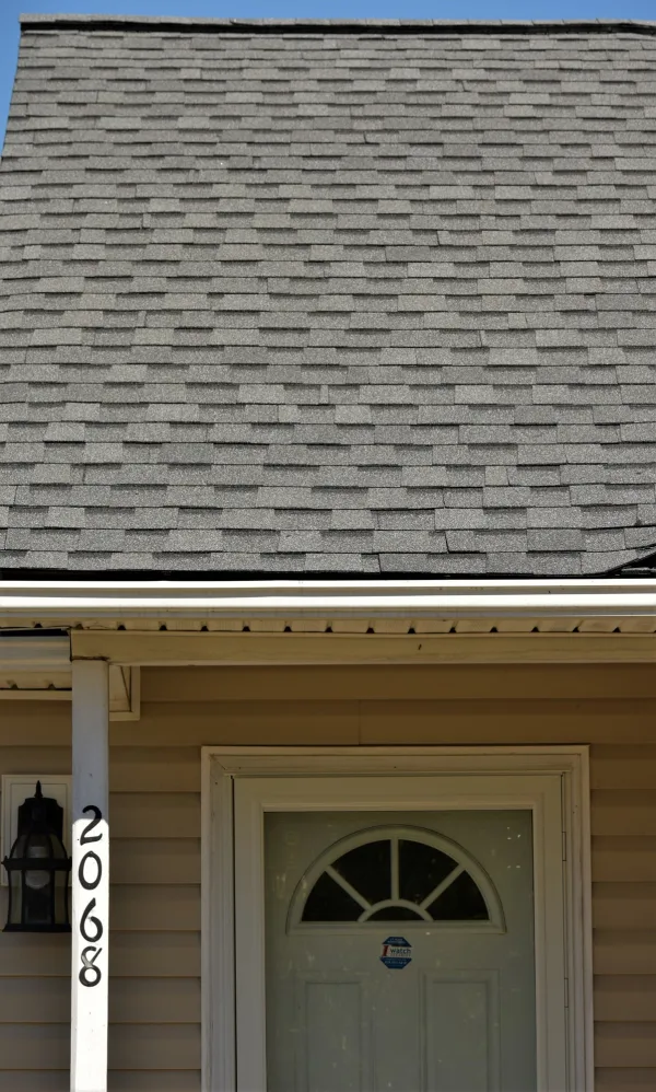 Atlas Pinnacle Pristine Pewter shingles on a roof replacement by Baker Home Exteriors