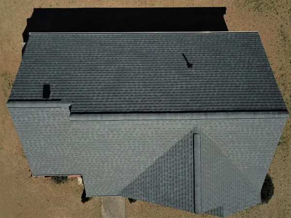 Atlas Pinnacle Pristine Pewter shingles on a roof replacement by Baker Home Exteriors