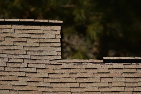 Atlas Pinnacle Pristine Tan shingles on a roof replacement by Baker Home Exteriors
