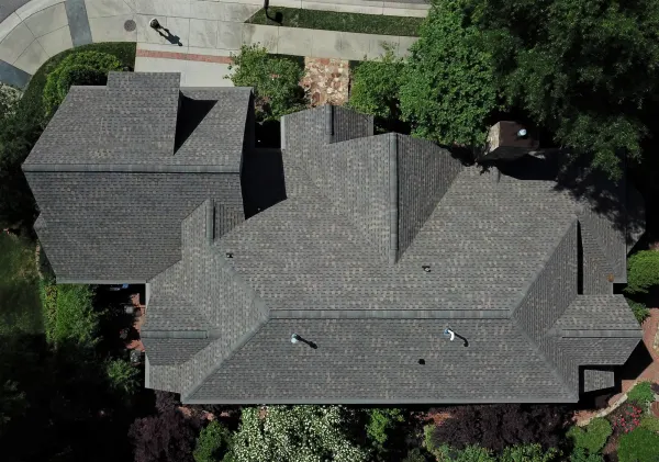 Atlas Pinnacle Pristine Weathered Shadow shingles on a roof replacement by Baker Home Exteriors