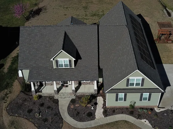 Atlas Pinnacle Pristine Weathered Wood shingles on a roof replacement by Baker Home Exteriors