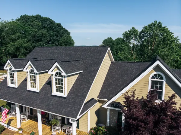 CertainTeed Landmark Charcoal Black shingles on a roof replacement by Baker Home Exteriors