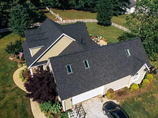 CertainTeed Landmark Charcoal Black shingles on a roof replacement by Baker Home Exteriors