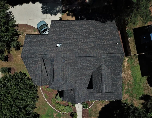 Owens Corning Duration Black Sable shingles on a roof replacement by Baker Home Exteriors