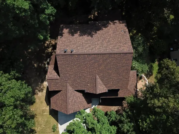 Owens Corning Duration Brownwood shingles on a roof replacement by Baker Home Exteriors