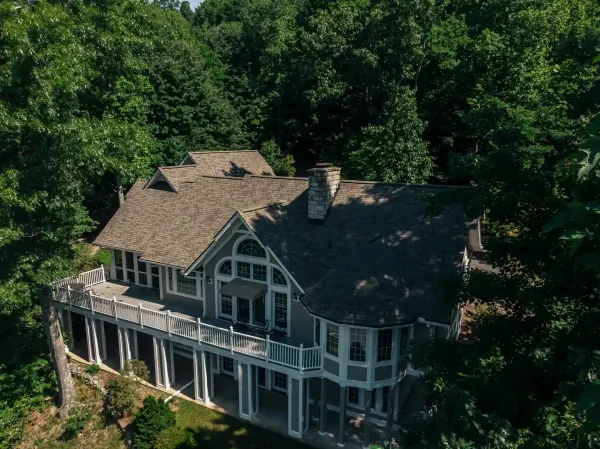 Owens Corning Duration Driftwood shingles on a roof replacement by Baker Home Exteriors