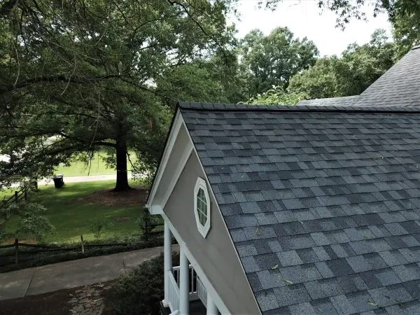 Owens Corning Duration Estate Gray shingles on a roof replacement by Baker Home Exteriors