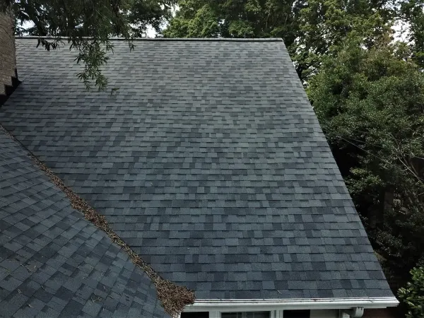 Owens Corning Duration Estate Gray shingles on a roof replacement by Baker Home Exteriors
