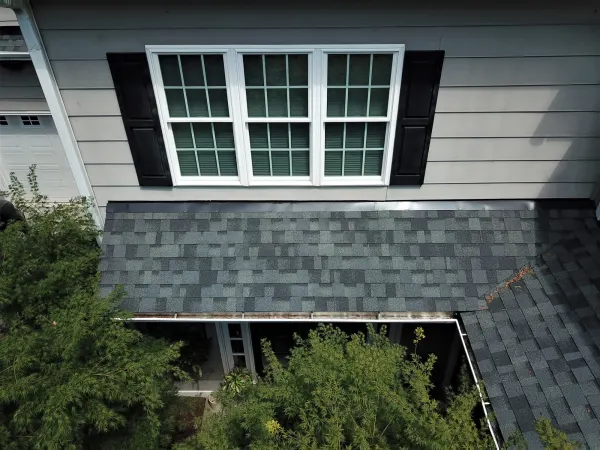 Owens Corning Duration Estate Gray shingles on a roof replacement by Baker Home Exteriors