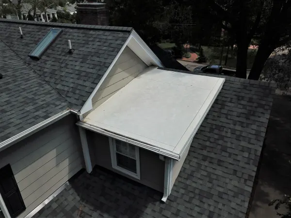 Owens Corning Duration Estate Gray shingles on a roof replacement by Baker Home Exteriors