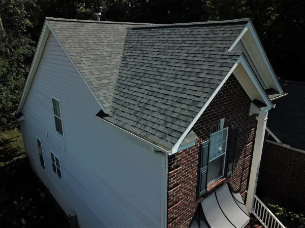 Owens Corning Duration Estate Gray shingles on a roof replacement by Baker Home Exteriors