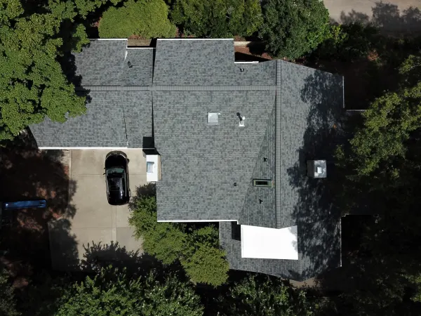 Owens Corning Duration Estate Gray shingles on a roof replacement by Baker Home Exteriors