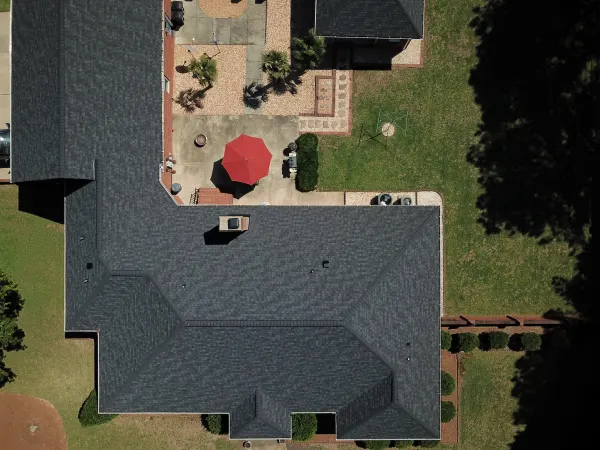 Owens Corning Duration Onyx Black shingles on a roof replacement by Baker Home Exteriors