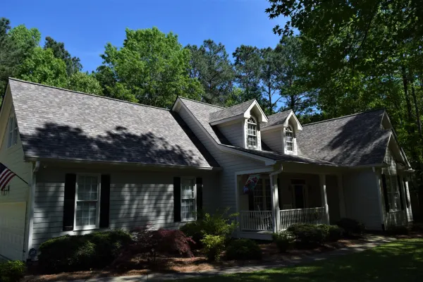 Owens Corning Duration Sand Dune shingles on a roof replacement by Baker Home Exteriors