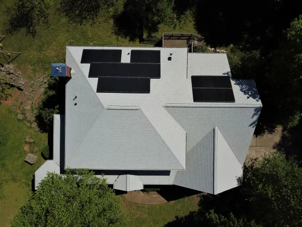 Owens Corning Duration Shasta White shingles on a roof replacement by Baker Home Exteriors