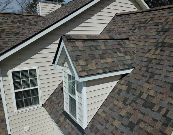 Owens Corning Duration Summer Harvest shingles on a roof replacement by Baker Home Exteriors