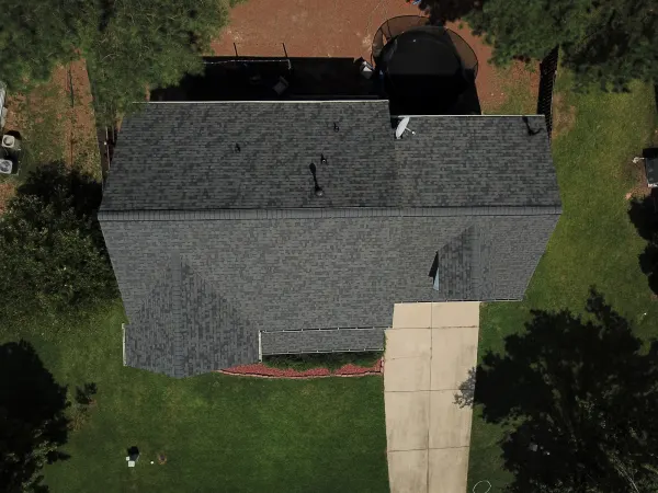 Owens Corning Duration Williamsburg Gray shingles on a roof replacement by Baker Home Exteriors