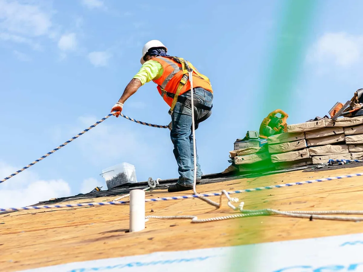 A Baker crew at work on a residential re-roof