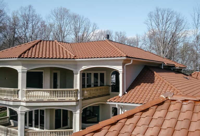 Clay tile roof on Spanish home