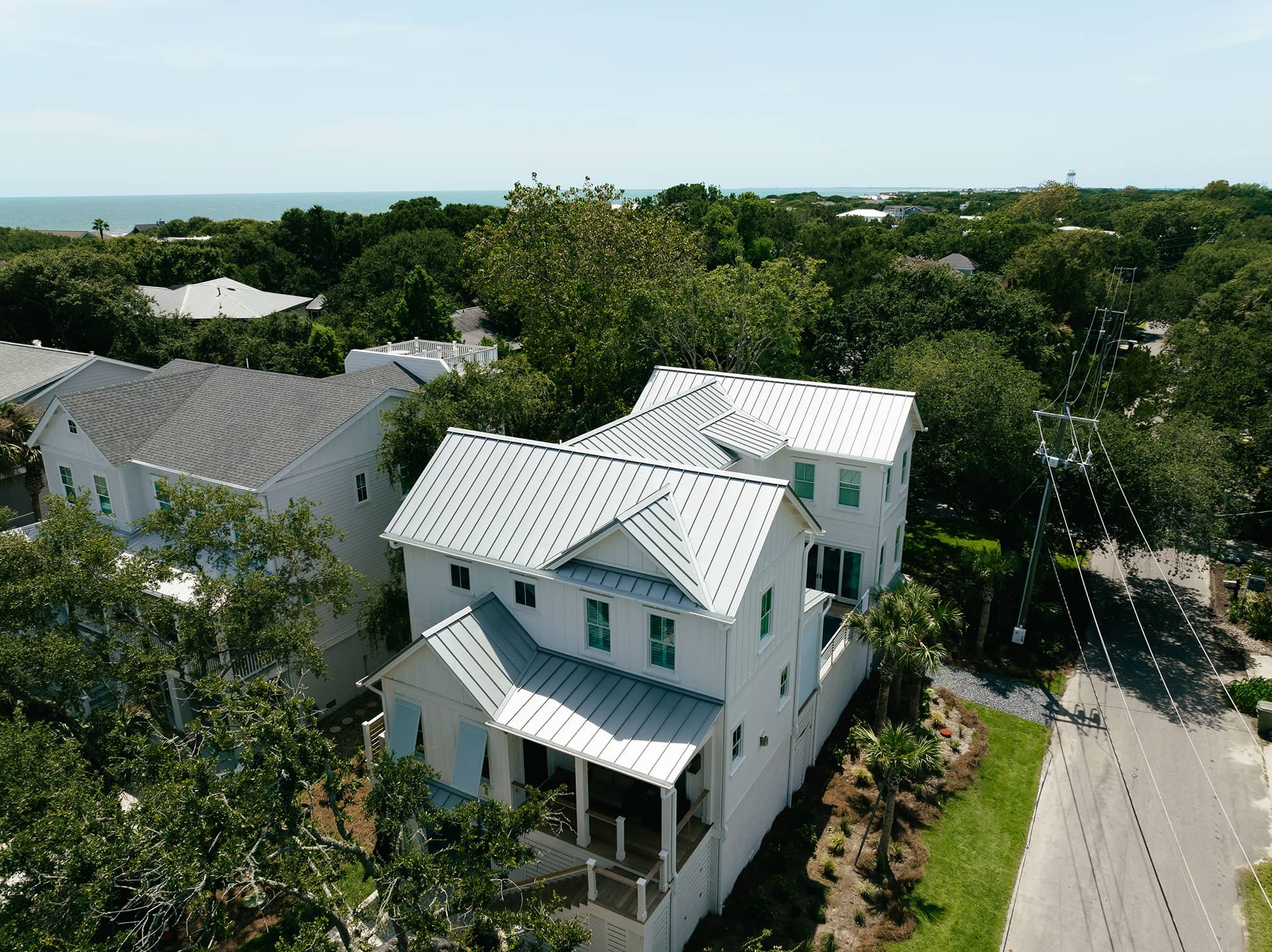 Metal roof replacement after photo