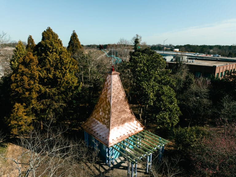 JC Raulston Arboretum copper roof installation by Baker Roofing Company