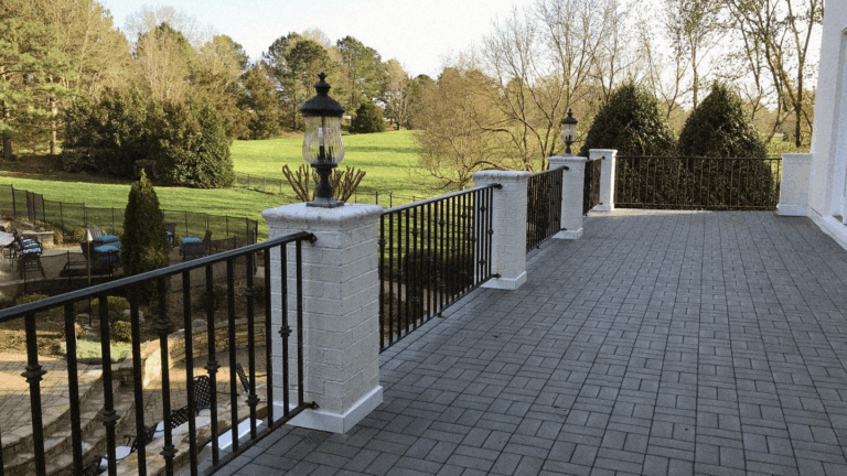 Roof pavers on flat roof patio