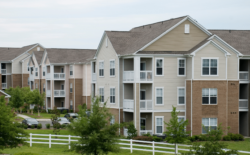 Apartment complex buildings