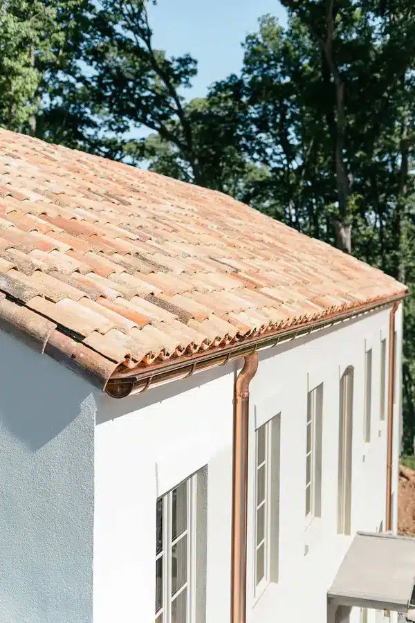 Clay tile roof on stucco home