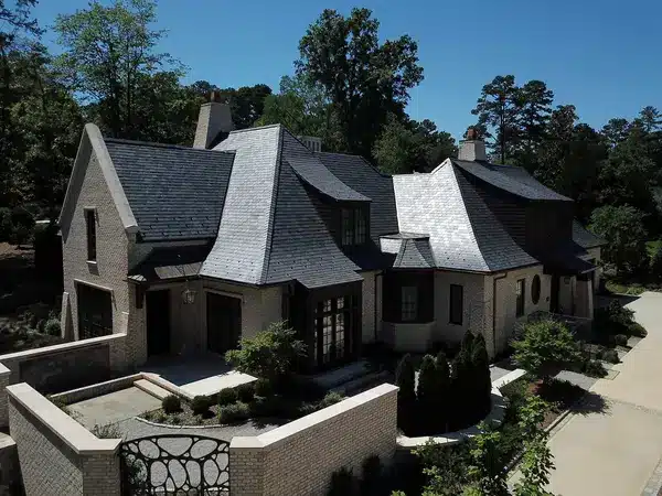 Natural slate roof on large family home