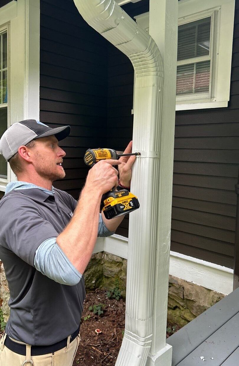 Asheville roofer Ian Edwards at a Weaverville home