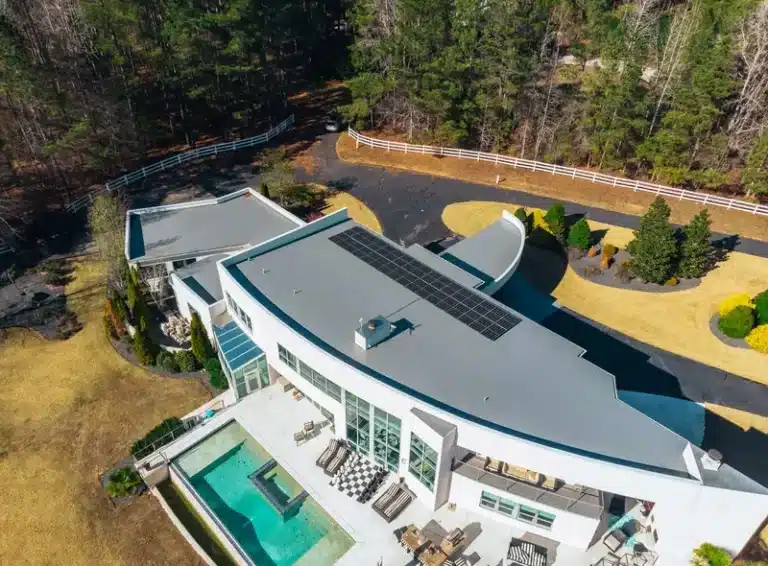 Flat roof on family home